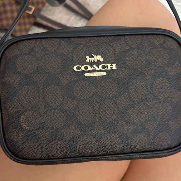 Coach Brown & Black Signature Crossbody with Gold Logo - Picture 2 of 10